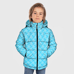 Куртка зимняя для мальчика Паттерн снежинки голубой, цвет: 3D-светло-серый — фото 2