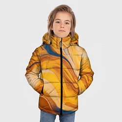 Куртка зимняя для мальчика Жидкая золотая текстура - нейросеть, цвет: 3D-черный — фото 2