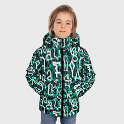 Куртка зимняя для мальчика Символы каракули, цвет: 3D-светло-серый — фото 2
