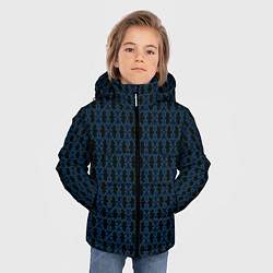 Куртка зимняя для мальчика Узоры чёрно-синий паттерн, цвет: 3D-черный — фото 2