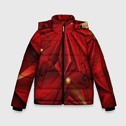 Куртка зимняя для мальчика Красный материал со складками, цвет: 3D-светло-серый