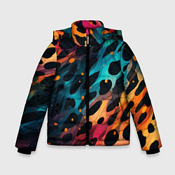 Куртка зимняя для мальчика Разноцветный леопардовый паттерн, цвет: 3D-черный