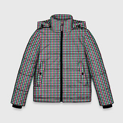 Куртка зимняя для мальчика Разноцветные квадратики, цвет: 3D-черный
