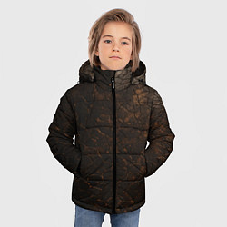 Куртка зимняя для мальчика Темная текстура - сухая земля, цвет: 3D-светло-серый — фото 2
