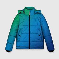 Куртка зимняя для мальчика Зеленый и синий диагональный градиент, цвет: 3D-красный