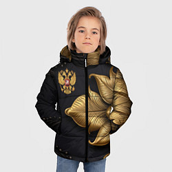 Куртка зимняя для мальчика Золотой герб России, цвет: 3D-светло-серый — фото 2