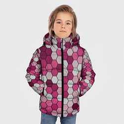 Куртка зимняя для мальчика Камуфляж гексагон розовый, цвет: 3D-светло-серый — фото 2