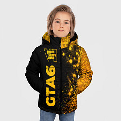 Куртка зимняя для мальчика GTA6 - gold gradient по-вертикали, цвет: 3D-черный — фото 2