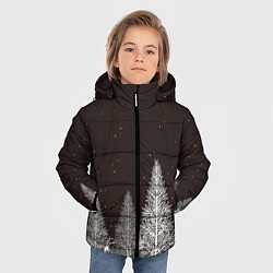 Куртка зимняя для мальчика Олени в лесу, цвет: 3D-светло-серый — фото 2