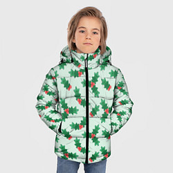 Куртка зимняя для мальчика Рождественская омела, цвет: 3D-черный — фото 2