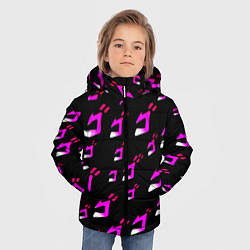 Куртка зимняя для мальчика JoJos Bizarre neon pattern logo, цвет: 3D-черный — фото 2