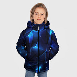 Куртка зимняя для мальчика Синяя геометрическая абстракция, цвет: 3D-светло-серый — фото 2