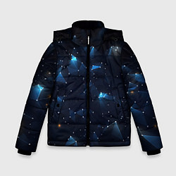 Куртка зимняя для мальчика Синяя геометрическая абстракция, цвет: 3D-черный