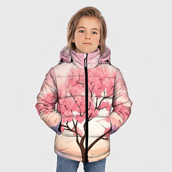 Куртка зимняя для мальчика Вишневое дерево в полном цвету, цвет: 3D-черный — фото 2