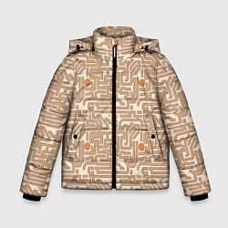 Куртка зимняя для мальчика Лабиринт и круг, цвет: 3D-черный