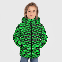 Куртка зимняя для мальчика Зелёные и чёрные треугольники, цвет: 3D-черный — фото 2