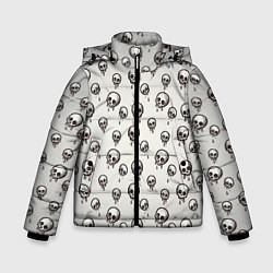 Куртка зимняя для мальчика Мультяшные черепки абстрактный паттерн, цвет: 3D-черный