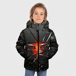 Куртка зимняя для мальчика Взрыв и черные камни, цвет: 3D-черный — фото 2