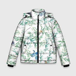 Куртка зимняя для мальчика Полынь и птицы, цвет: 3D-светло-серый