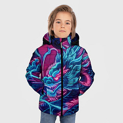 Куртка зимняя для мальчика Свирепый японский дракон - ирезуми, цвет: 3D-светло-серый — фото 2