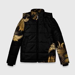 Куртка зимняя для мальчика Объемные узоры на черной ткани лепнина, цвет: 3D-черный