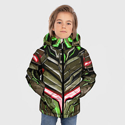 Куртка зимняя для мальчика Броня зелёная и красная, цвет: 3D-красный — фото 2