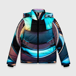 Куртка зимняя для мальчика Шар с отражениями, цвет: 3D-черный
