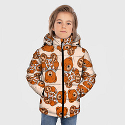 Куртка зимняя для мальчика Принт мишки на мишке в свитере, цвет: 3D-черный — фото 2