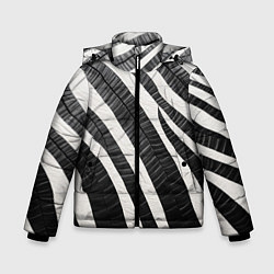 Куртка зимняя для мальчика Зебровые полоски на текстуре, цвет: 3D-светло-серый