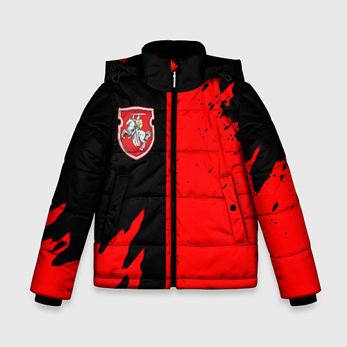 Зимняя куртка для мальчика Белоруссия краски текстура / 3D-Красный – фото 1