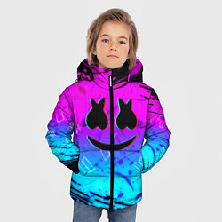 Куртка зимняя для мальчика Маршмэллоу x бтс неоновый стиль, цвет: 3D-черный — фото 2