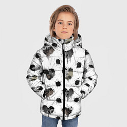 Куртка зимняя для мальчика Брызги и капли в форме сердечки, цвет: 3D-черный — фото 2