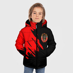 Куртка зимняя для мальчика БССР текстура краски, цвет: 3D-красный — фото 2