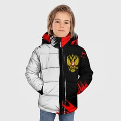 Куртка зимняя для мальчика Россия герб краски текстура, цвет: 3D-светло-серый — фото 2