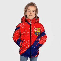 Куртка зимняя для мальчика Барселона спорт краски текстура, цвет: 3D-черный — фото 2