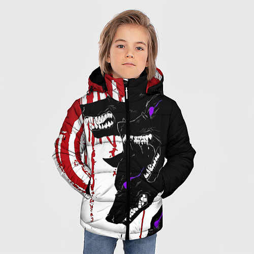 Зимняя куртка для мальчика Стая на охоте / 3D-Светло-серый – фото 3