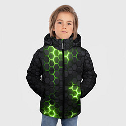 Куртка зимняя для мальчика Неоновый зеленый, цвет: 3D-светло-серый — фото 2