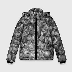 Куртка зимняя для мальчика Кудрявая шерсть баранов, цвет: 3D-черный