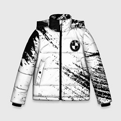 Куртка зимняя для мальчика BMW краски текстура брызги, цвет: 3D-черный