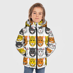 Куртка зимняя для мальчика Дикие цветные кошки, цвет: 3D-светло-серый — фото 2