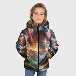 Куртка зимняя для мальчика Горы и блеск, цвет: 3D-черный — фото 2