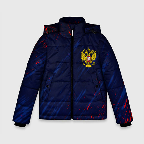 Зимняя куртка для мальчика Россия краски текстура / 3D-Красный – фото 1