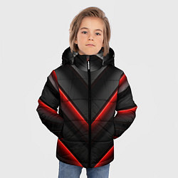 Куртка зимняя для мальчика Красное свечение на черном, цвет: 3D-светло-серый — фото 2