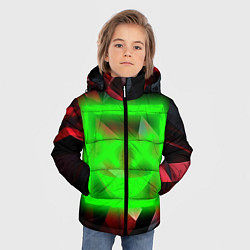 Куртка зимняя для мальчика Неоновый квадрат, цвет: 3D-светло-серый — фото 2
