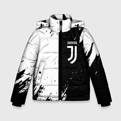 Куртка зимняя для мальчика Juventus краски чёрнобелые, цвет: 3D-красный