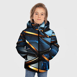 Куртка зимняя для мальчика Объемные блестящие плиты, цвет: 3D-светло-серый — фото 2