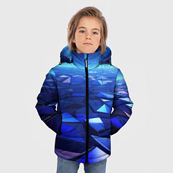 Куртка зимняя для мальчика Синие объемные блестящие плиты, цвет: 3D-светло-серый — фото 2