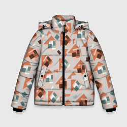 Куртка зимняя для мальчика Геометрические фигуры: абстракция, цвет: 3D-красный