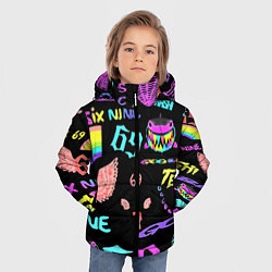Куртка зимняя для мальчика 6ix9ine logo rap bend, цвет: 3D-черный — фото 2
