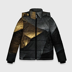 Куртка зимняя для мальчика Черная текстура с золотистым напылением, цвет: 3D-красный